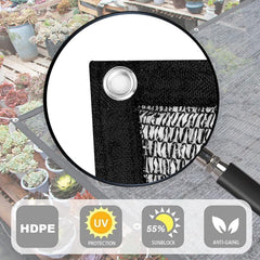 LOVE STORY Shade Cloth 20x20FT Black grommet close-up