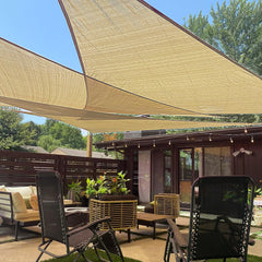 LOVE STORY Triangle Sun Shade Sail 10' x 10' x 14' in Sand colour