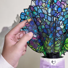 Lovepop Sunlit Hydrangeas Suncatcher Bouquet close-up of details