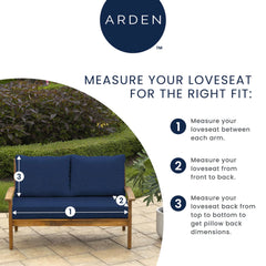 Loveseat bottom cushion 48 x 24 inches in Clark Blue