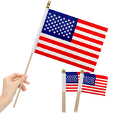 LoveVC 12Pcs Mini USA Flags on Stick, front view