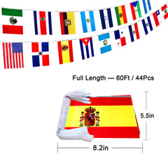 LoveVC Spanish Flags hanging outdoors on a fence