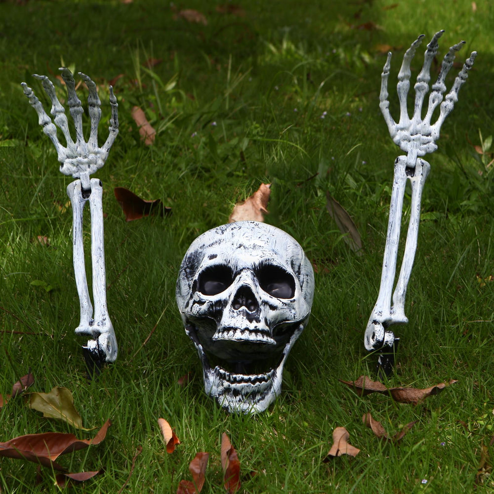 LOYIN Halloween decorations skull with plastic stakes