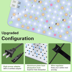 LPMZMBL grow light panel with timer and accessories