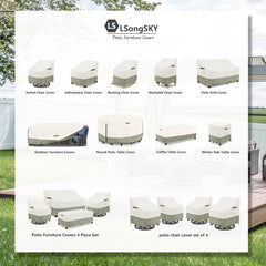 LSongSKY chair cover showing secure drawstring hems