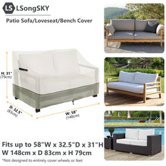 LSongSKY Loveseat Cover showing attachment straps