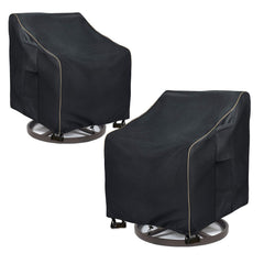 LSongSKY Outdoor Swivel Lounge Chair Cover 2 Pack, Black