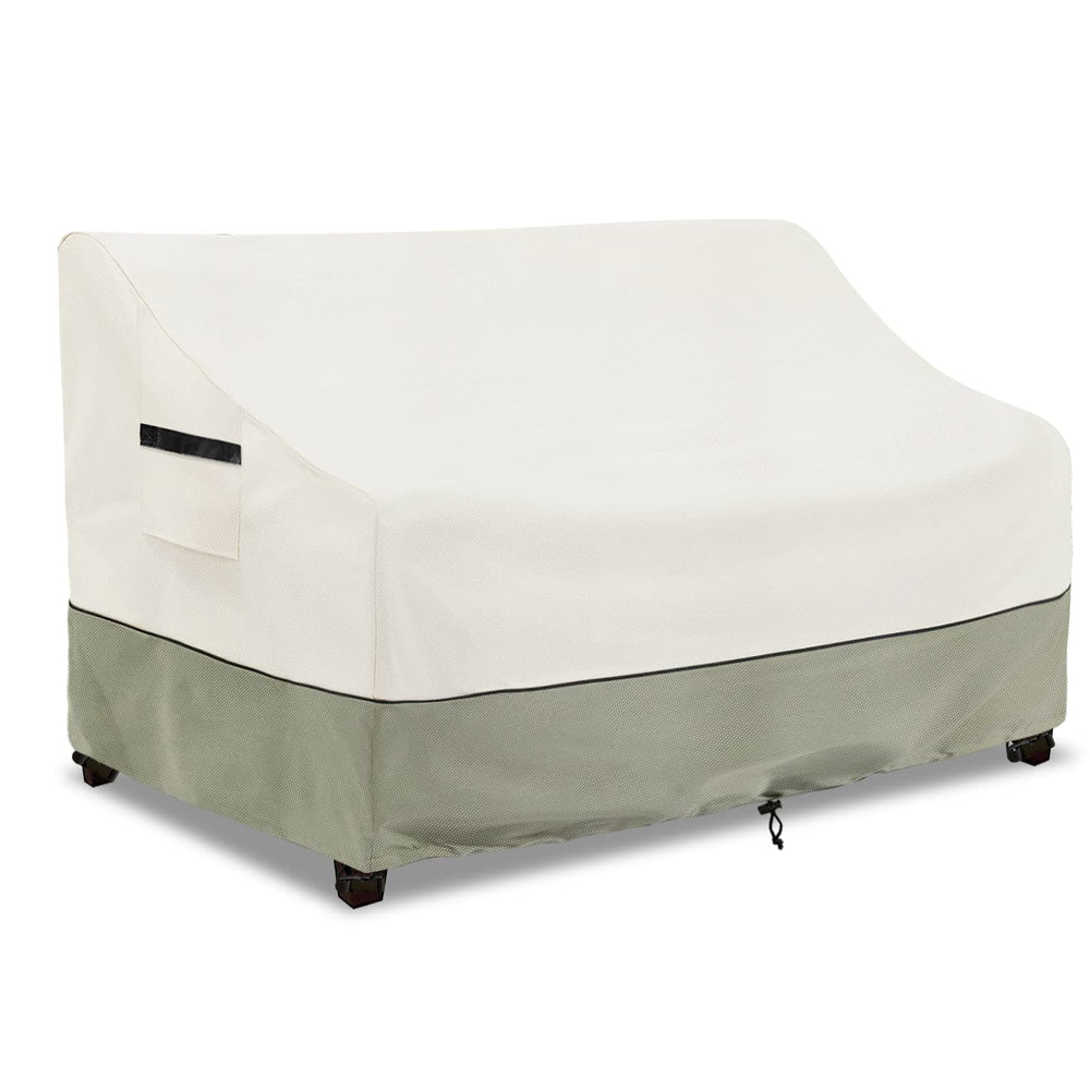 LSongSKY Patio 3-Seater Sofa Cover beige and gray-green front view