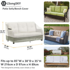 LSongSKY sofa cover with attachment straps on legs