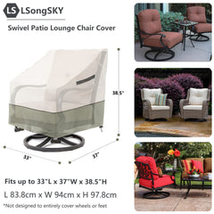 LSongSKY Swivel Lounge Chair Cover side view showing secure straps