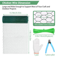 Lucomb Chicken Wire package with gloves and pliers included