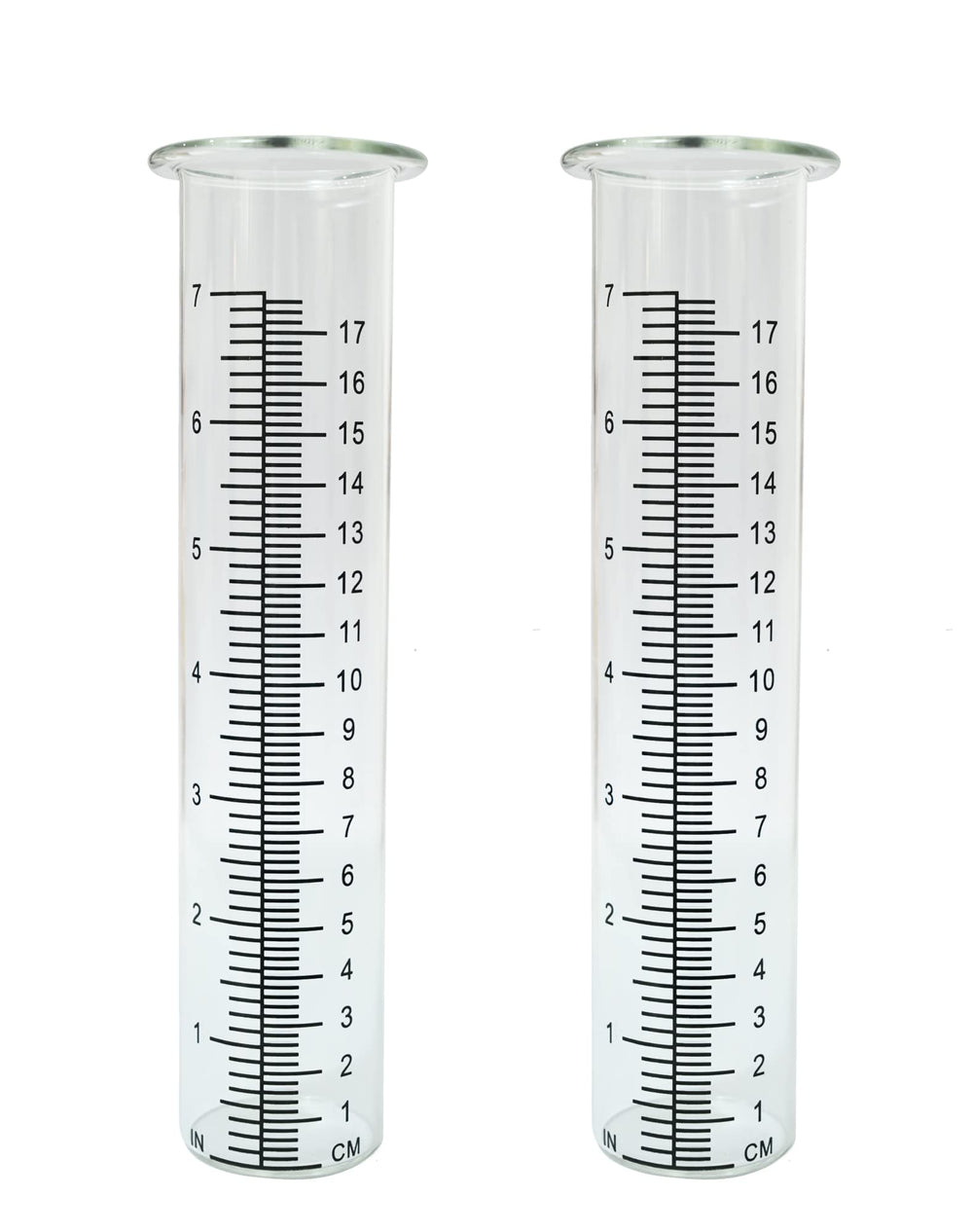 Lueudu 7-inch plastic rain gauge replacement tube, front view