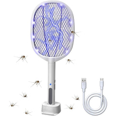 Lulu Home Electric Bug Zapper Racket front view in white