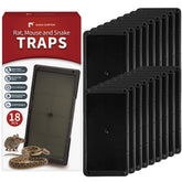 LULUCATCH Mouse Glue Traps 18 Pack black tray with peanut butter scent
