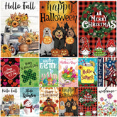 Lumifan Seasonal Garden Flags Set of 12, Multicolor front view