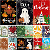 Lumifan Seasonal Garden Flags Set of 12 vibrant designs