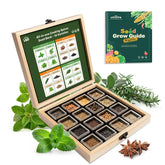 LUSH&DEW Culinary Herbs Garden Seed Bank wooden storage box with seeds