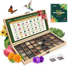 LUSH&DEW USDA Zone 4 Seed Bank front view with acrylic container