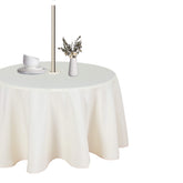 LUSHVIDA 60 Inch Round Outdoor Tablecloth beige with umbrella hole