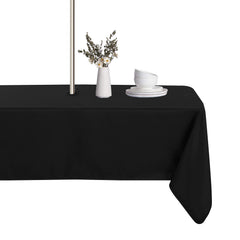 LUSHVIDA 60x102 inch outdoor tablecloth black front view