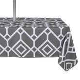LUSHVIDA Moroccan outdoor tablecloth grey 60x102 inch front view