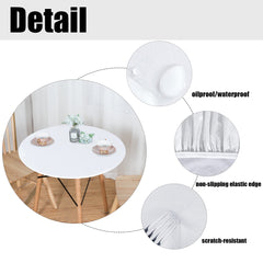 LUSHVIDA Round Tablecloth 68-inch white in outdoor picnic setting