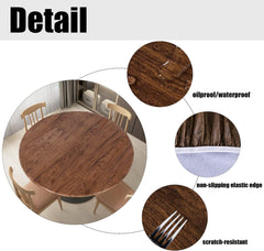 LUSHVIDA Round Tablecloth Oak folded for storage