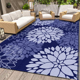 LuxStep Outdoor Rug 5' x 8' blue front view