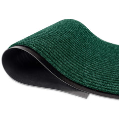LuxUrux Durable Rubber Door Mat 17'' x 30'', Striped Green front view