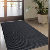 LuxUrux Durable Rubber Door Mat front view with striped pattern