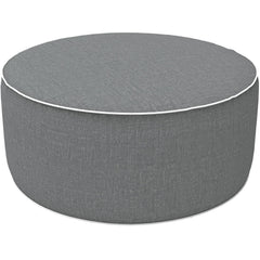 LVTXIII Inflatable Ottoman in grey textured fabric front view