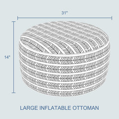 LVTXIII Inflatable Ottoman Pouf outdoors at a beach setting