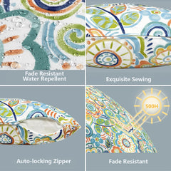 LVTXIII lumbar pillow covers displayed on a patio couch
