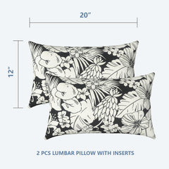 LVTXIII Outdoor Lumbar Pillow back view showing zipper