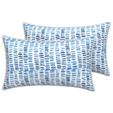 LVTXIII Outdoor Lumbar Pillow Cover in A Pebble Blue, front view