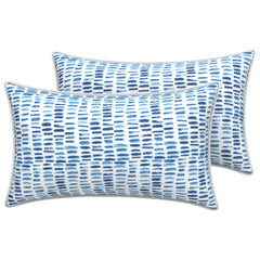 LVTXIII Outdoor Lumbar Pillow Cover in A Pebble Blue, front view