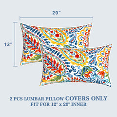 LVTXIII Outdoor Lumbar Pillow Covers arranged on patio furniture