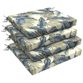 LVTXIII Outdoor Seat Cushions Set of 4 in Lush Palm Blue, front view