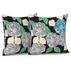 LVTXIII Outdoor Throw Pillows Peony Garden front view