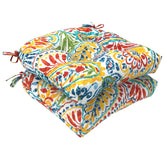 LVTXIII Outdoor Tufted Seat Cushion front view, Paisley Multi