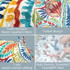LVTXIII Outdoor Tufted Seat Cushion side view, Round Back
