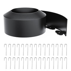 LXVOOEE Landscape Edging 20FT black coil front view
