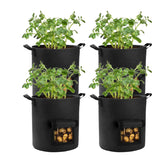 Lyincat 10 Gallon Potato Grow Bag front view with flap and handles