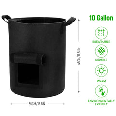 Lyincat 10 Gallon Potato Grow Bag side view with soil