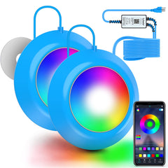 LyLmLe LED Pool Light kit front view with blue lights