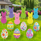 Lynumtw Easter Bunny yard sign colorful front view