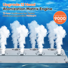Lynvire Ultrasonic Mist Maker Fogger 12 Heads with mist in pool