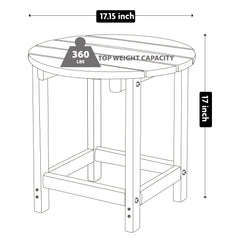 LZRS Round Adirondack Patio Side Table with drinks on top