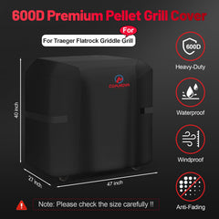 M COMNOVA Grill Cover for Traeger Flatrock side view