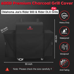 M COMNOVA OUTDOORS grill cover for Oklahoma Joe's Rider 900 back view